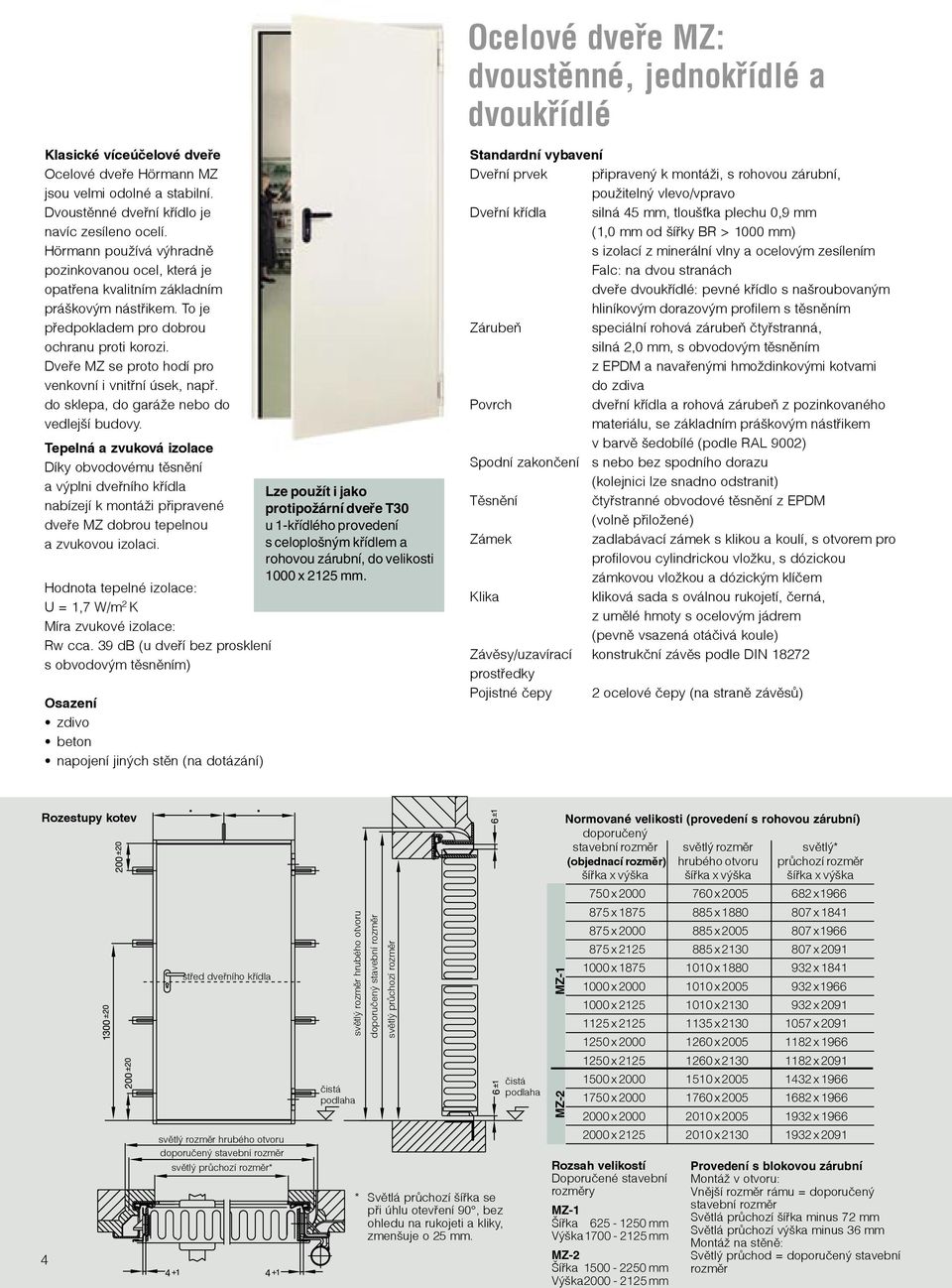 Dveře MZ se proto hodí pro venkovní i vnitřní úsek, např. do sklepa, do garáže nebo do vedlejší budovy.