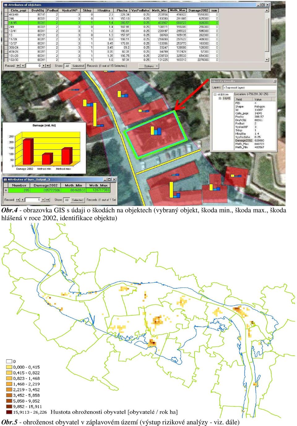 , škoda hlášená v roce 2002, identifikace objektu) Obr.