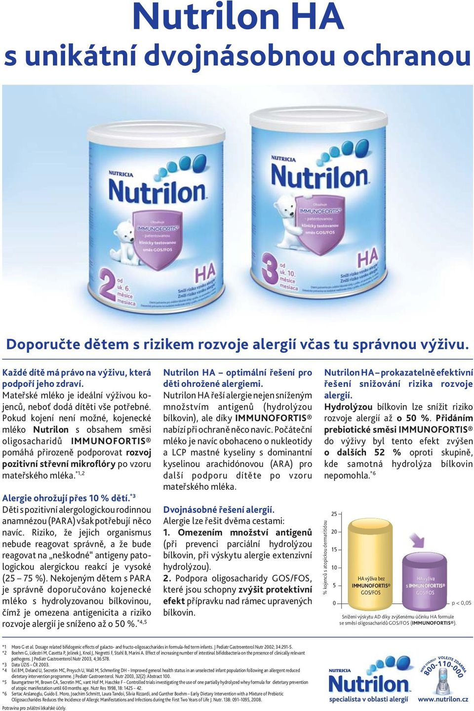 Pokud kojení není možné, kojenecké mléko Nutrilon s obsahem směsi oligosacharidů IMMUNOFORTIS pomáhá přirozeně podporovat rozvoj pozitivní střevní mikroflóry po vzoru mateřského mléka.