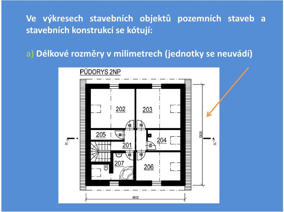 konstrukcí se kótují: a) Délkové