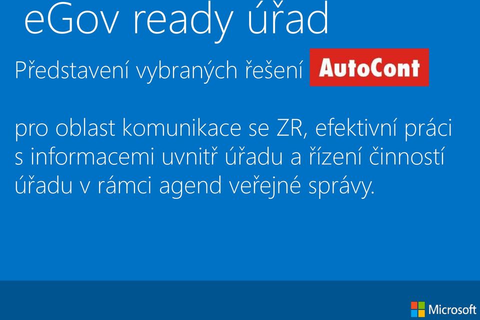 efektivní práci s informacemi uvnitř úřadu