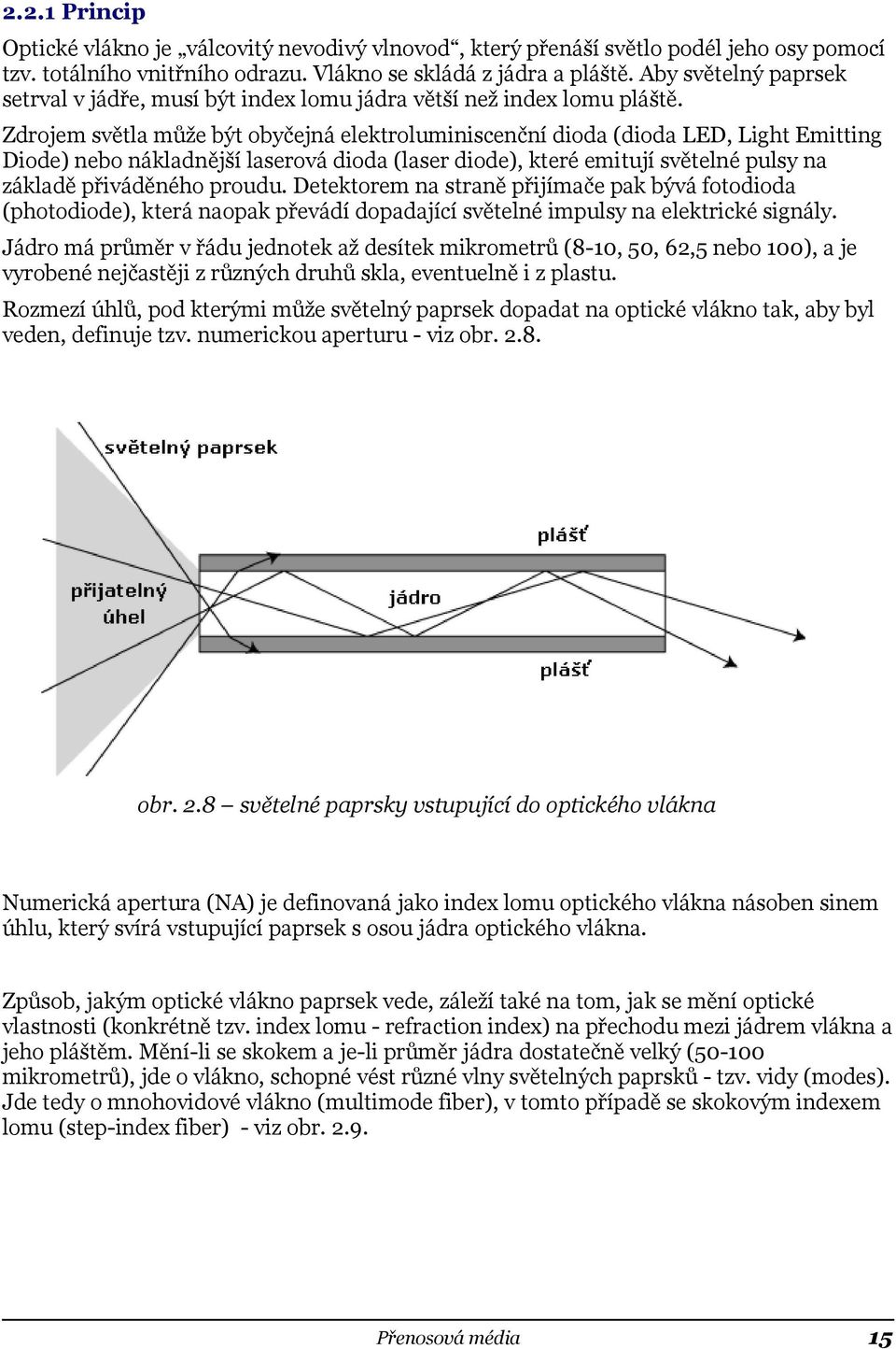 Zdrojem světla může být obyčejná elektroluminiscenční dioda (dioda LED, Light Emitting Diode) nebo nákladnější laserová dioda (laser diode), které emitují světelné pulsy na základě přiváděného proudu.