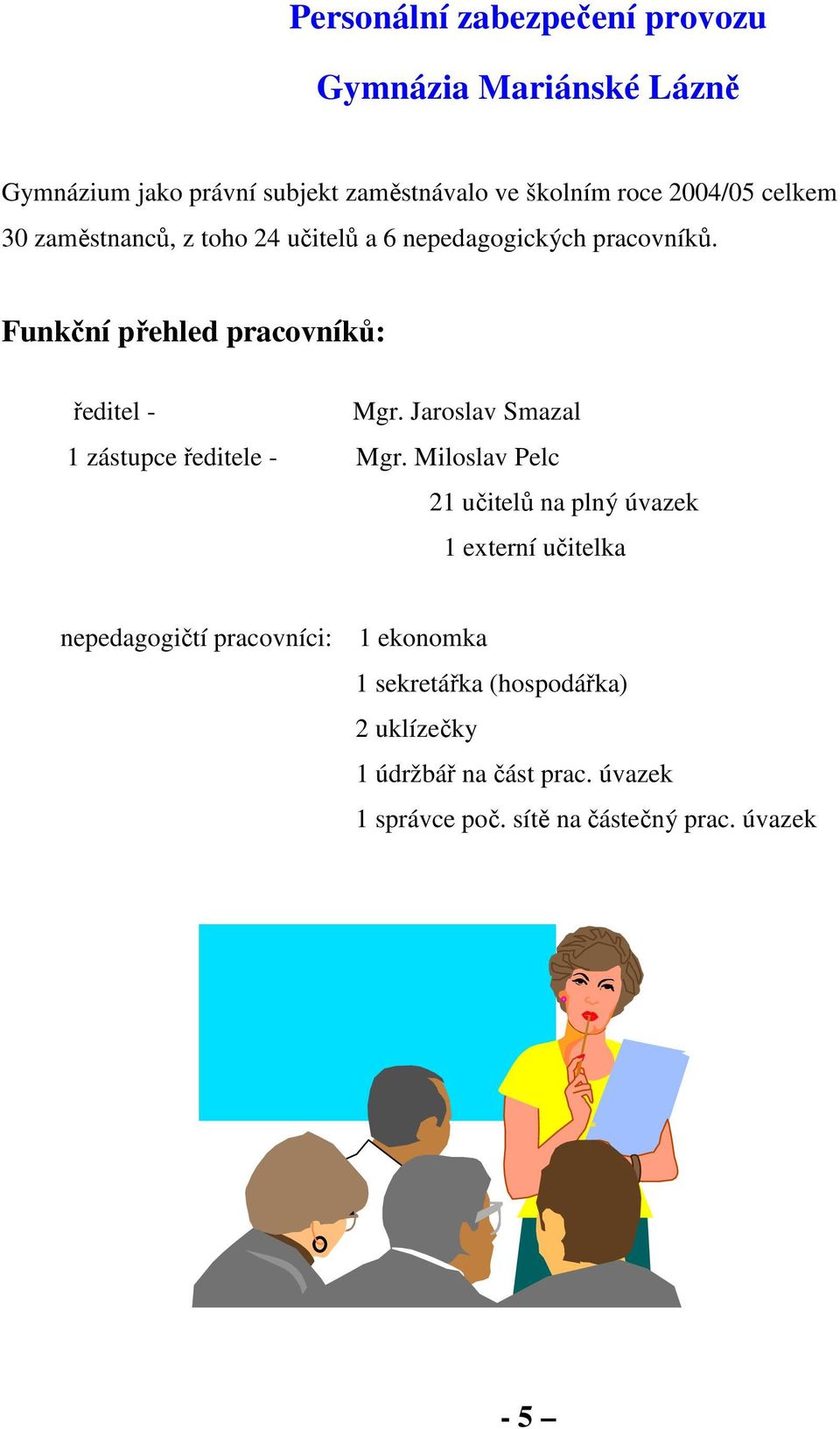 Jaroslav Smazal 1 zástupce ředitele - Mgr.
