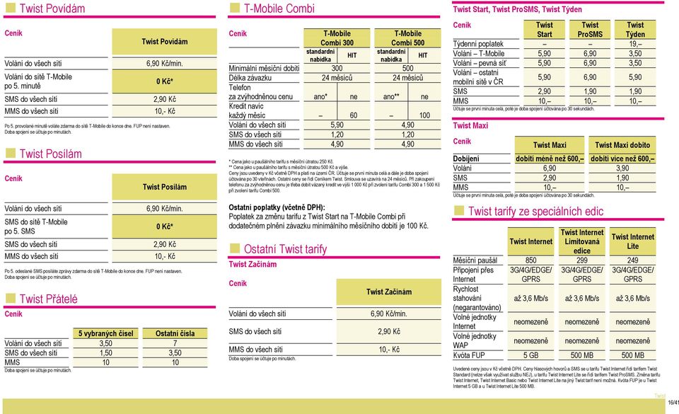 SMS do sítě T-Mobile po 5. SMS 0 Kč* SMS do všech sítí 2,90 Kč MMS do všech sítí 10,- Kč Po 5. odeslané SMS posíláte zprávy zdarma do sítě T-Mobile do konce dne. FUP není nastaven.