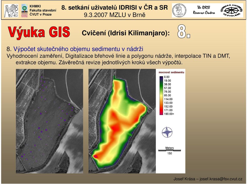 zaměření, Digitalizace břehové linie a polygonu nádrže,