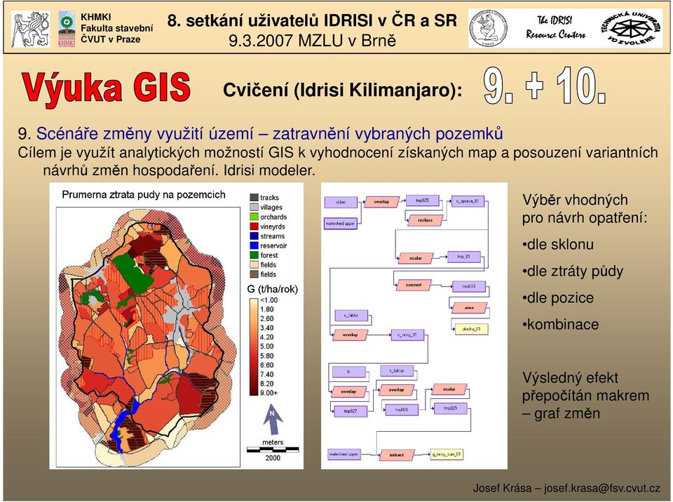 možností GIS k vyhodnocení získaných map a posouzení variantních návrhů změn