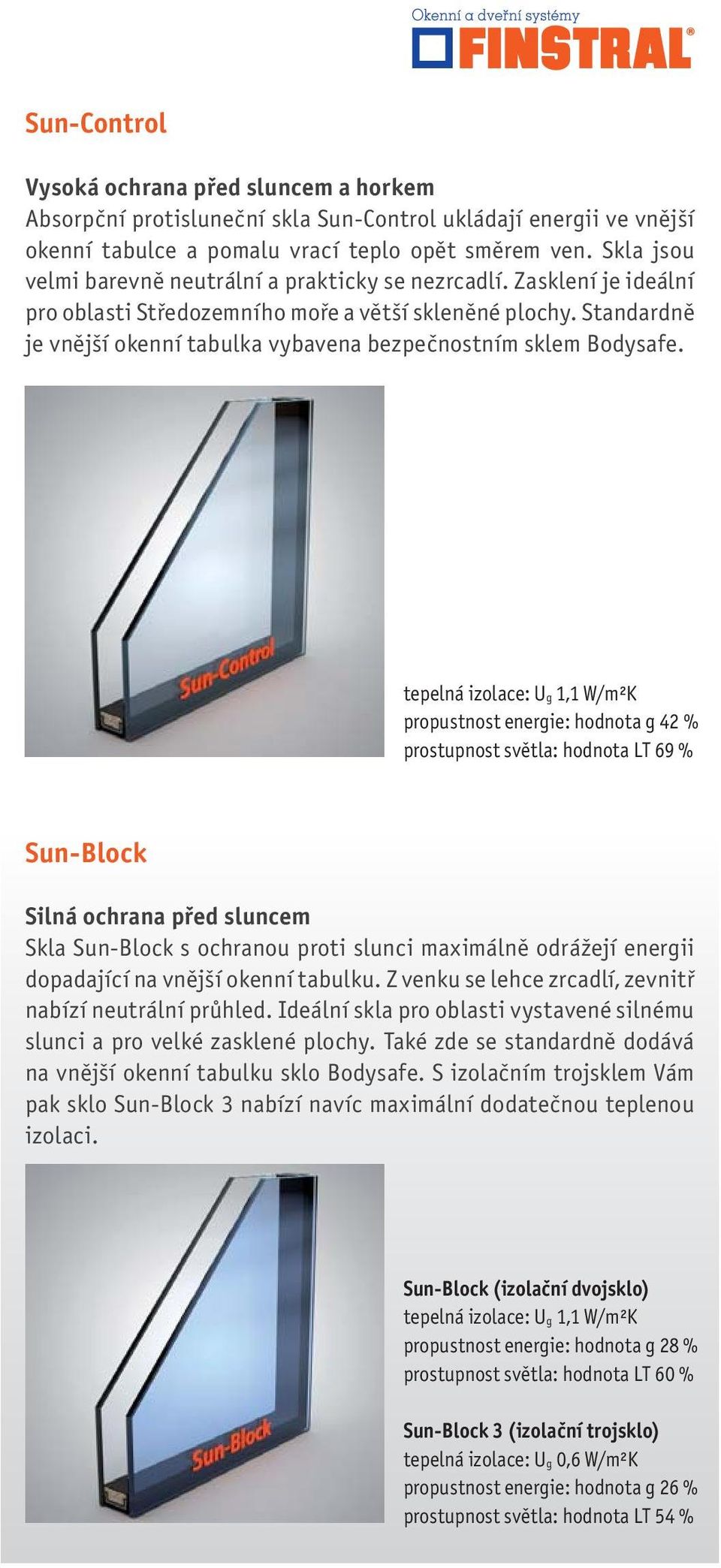 Standardně je vnější okenní tabulka vybavena bezpečnostním sklem Bodysafe.