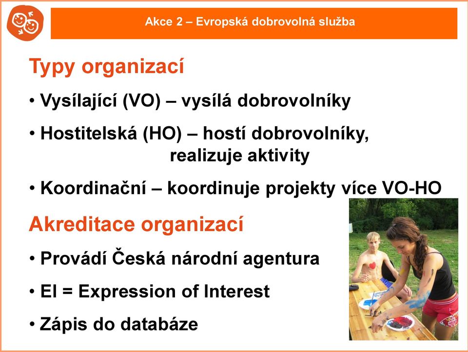 Koordinační koordinuje projekty více VO-HO Akreditace