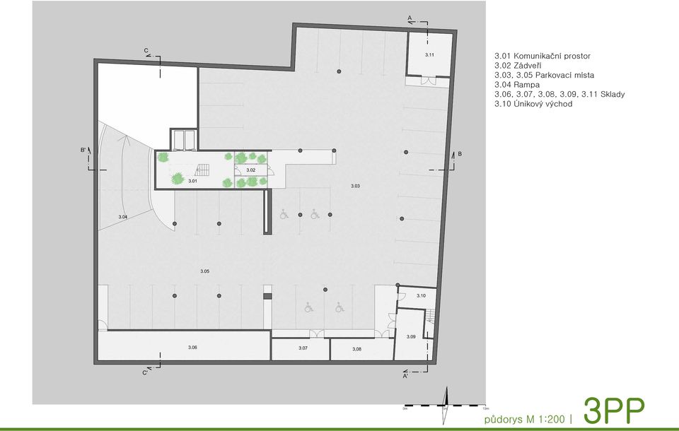 05 Parkovací místa 3.04 Rampa 3.06, 3.