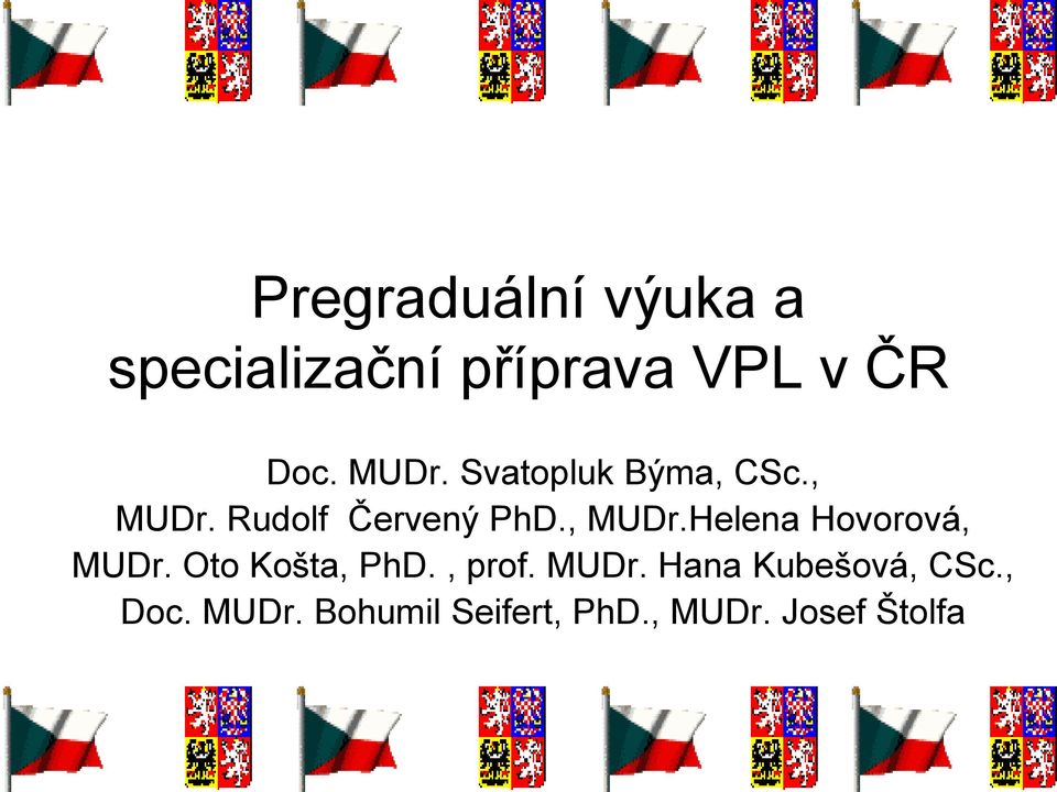 Oto Košta, PhD., prof. MUDr. Hana Kubešová, CSc., Doc. MUDr. Bohumil Seifert, PhD.