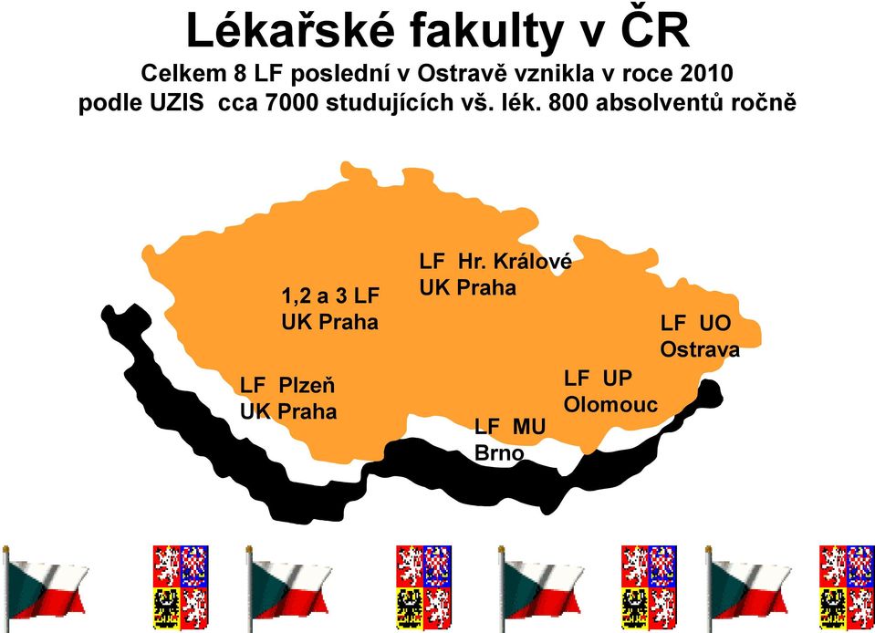 lék. 800 absolventů ročně 1,2 a 3 LF UK Praha LF Plzeň UK