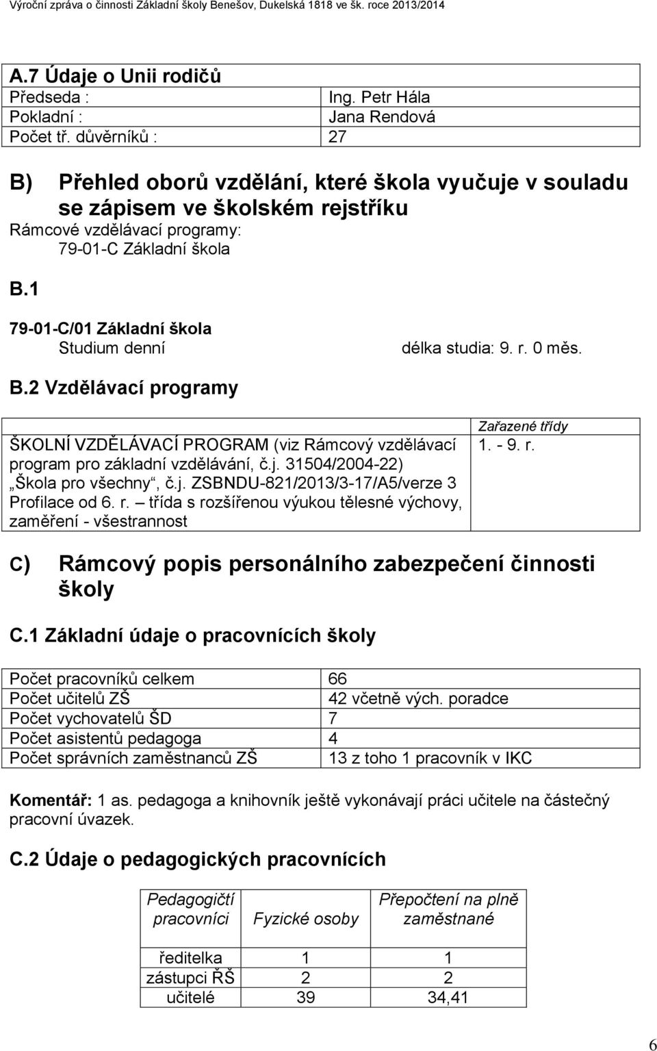 1 79-01-C/01 Základní škola Studium denní délka studia: 9. r. 0 měs. B.2 Vzdělávací programy ŠKOLNÍ VZDĚLÁVACÍ PROGRAM (viz Rámcový vzdělávací program pro základní vzdělávání, č.j.