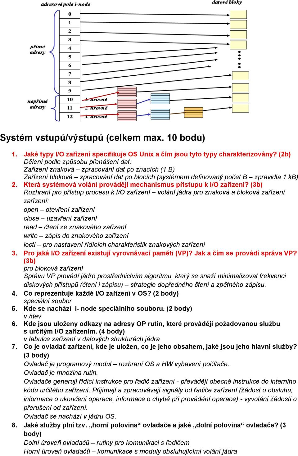 Která systémová volání provádějí mechanismus přístupu k I/O zařízení?