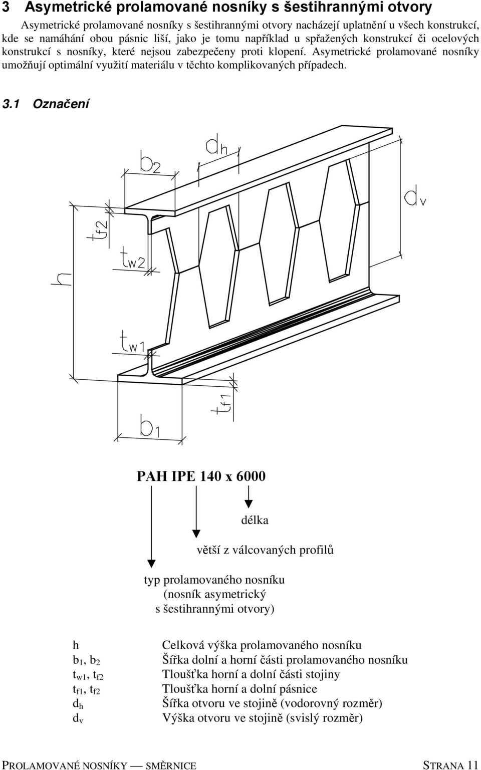 Asymetrické prolamované nosníky umožňují optimální využití materiálu v těchto komplikovaných případech. 3.