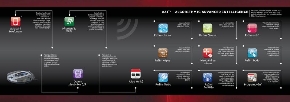 Připojení k WiFi Pokud máte v domácnosti bezdrátové připojení k internetu, můžete jej zvolit pro připojení smartfonu k robotovi.