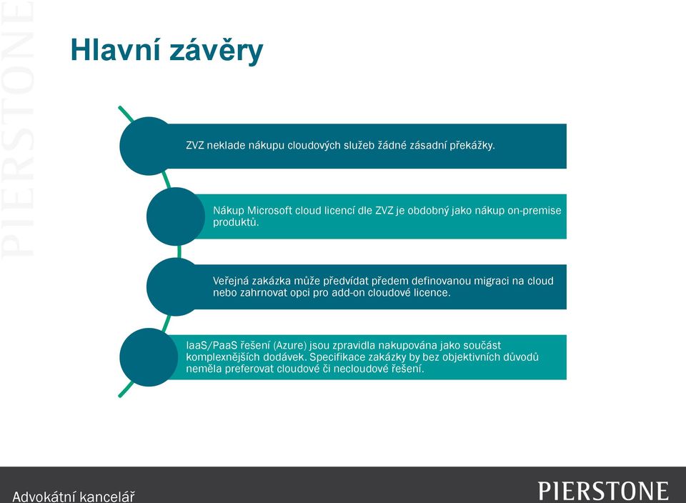 Veřejná zakázka může předvídat předem definovanou migraci na cloud nebo zahrnovat opci pro add-on cloudové