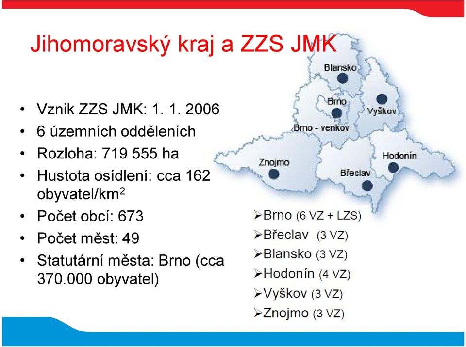 Hustota osídlení: cca162 obyvatel/km 2 Počet obcí: