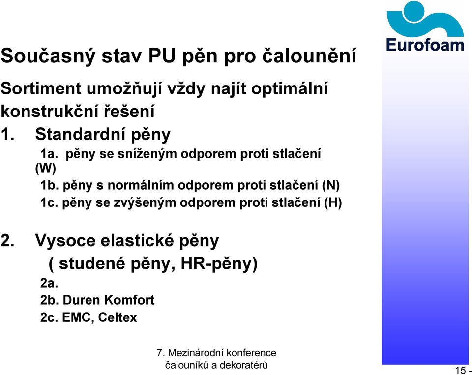 pěny s normálním odporem proti stlačení (N) 1c.