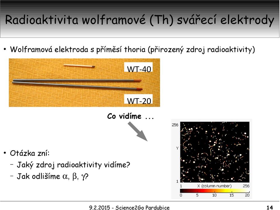 zdroj radioaktivity) WT-40 WT-20 Co vidíme.