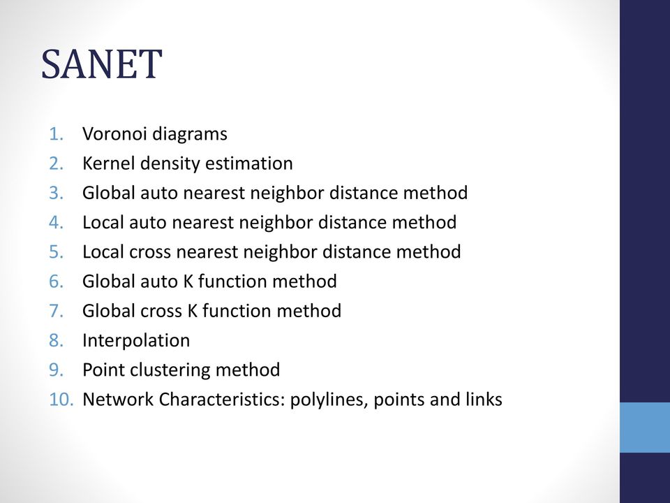 Local auto nearest neighbor distance method 5.