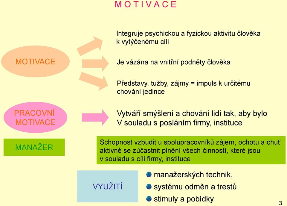 bylo V souladu s posláním firmy, instituce Schopnost vzbudit u spolupracovníků zájem, ochotu a chuť aktivně se zúčastnit plnění