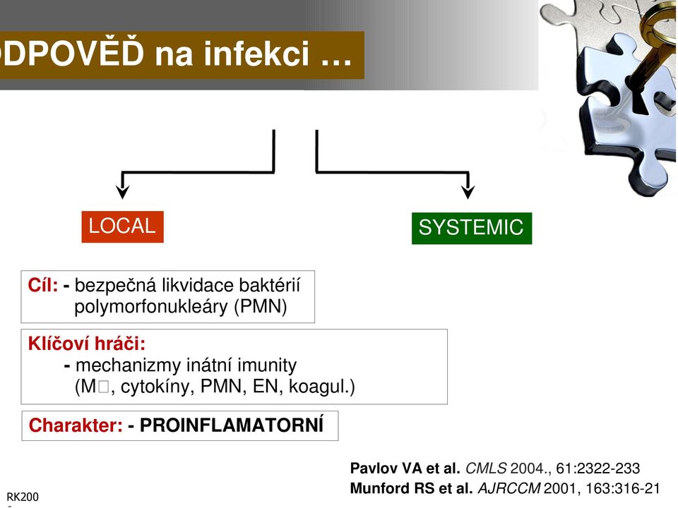 (M, cytokíny, PMN, EN, koagul.