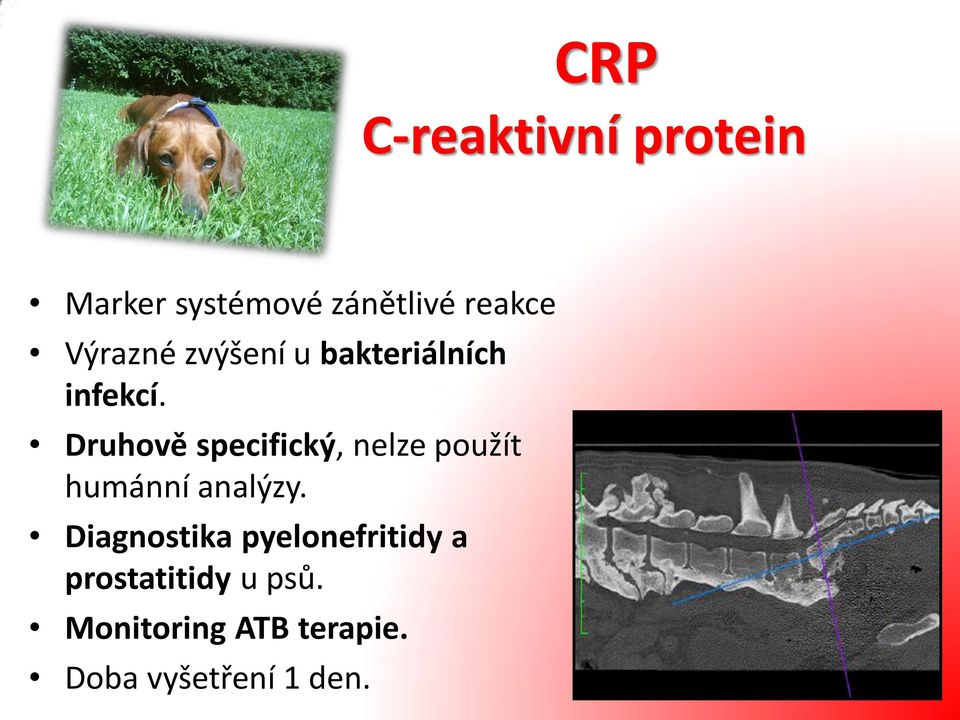 Druhově specifický, nelze použít humánní analýzy.