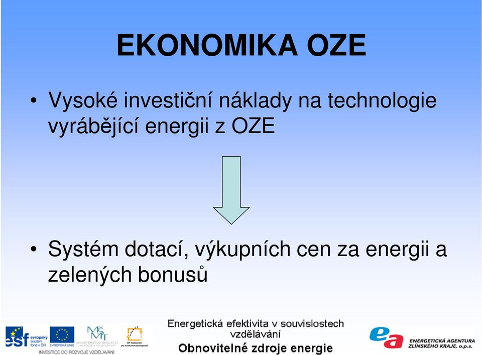 energii z OZE Systém dotací,