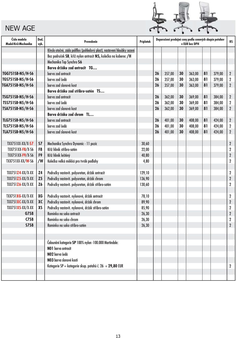 slonová kost Barva držáku zad stříbrosatén TS barva zad antracit barva zad šedá barva zad slonová kost Barva držáku zad chrom TL barva zad antracit barva zad šedá barva zad slonová kost 6 6 6 6 6 6 6