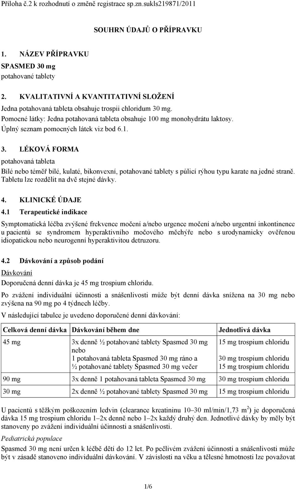 Úplný seznam pomocných látek viz bod 6.1. 3. LÉKOVÁ FORMA potahovaná tableta Bílé nebo téměř bílé, kulaté, bikonvexní, potahované tablety s půlicí rýhou typu karate na jedné straně.