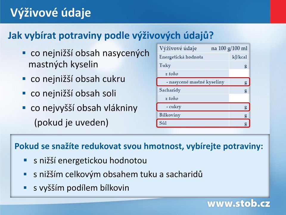 soli co nejvyšší obsah vlákniny (pokud je uveden) Pokud se snažíte redukovat svou