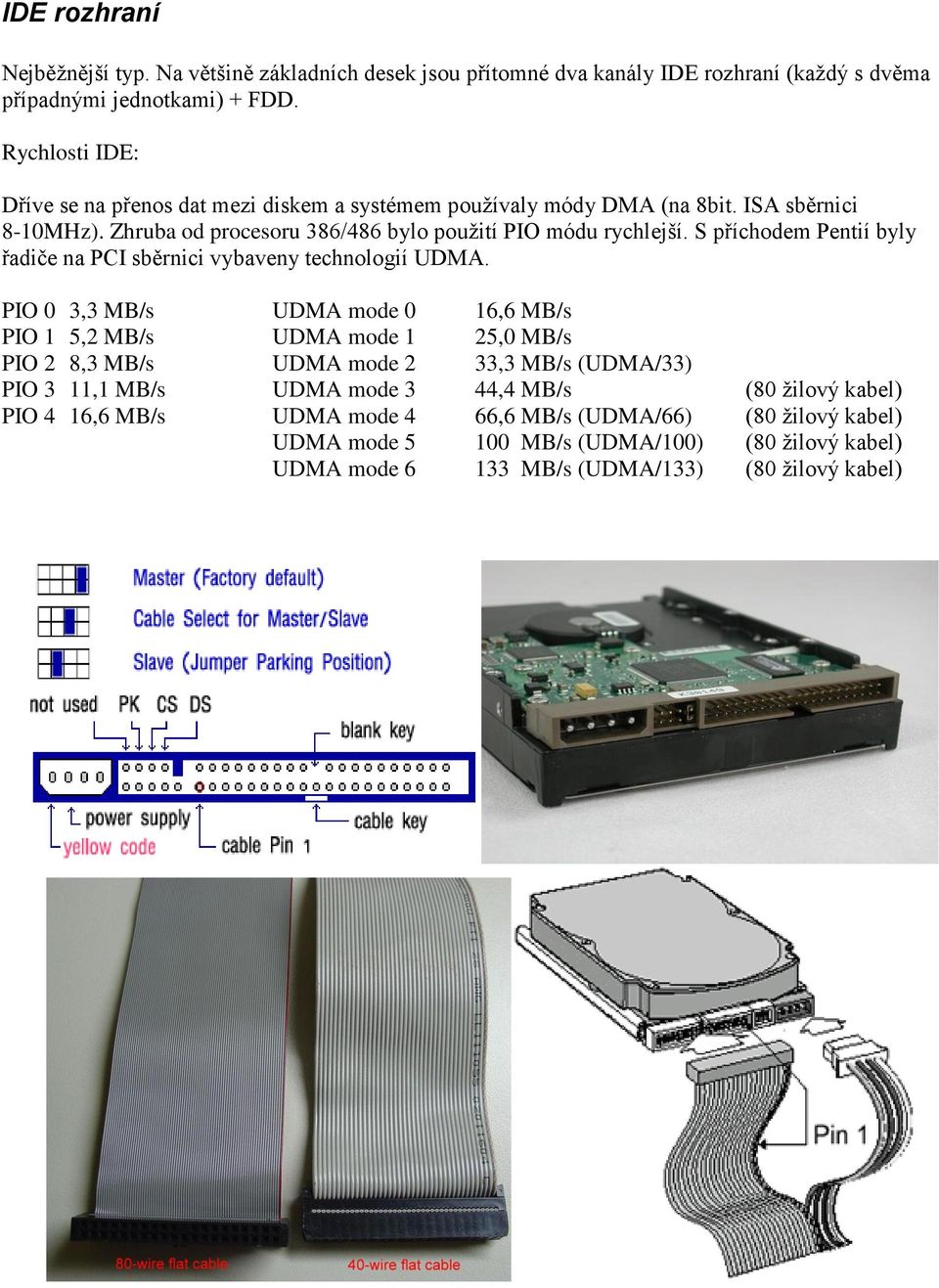 S příchodem Pentií byly řadiče na PCI sběrnici vybaveny technologií UDMA.