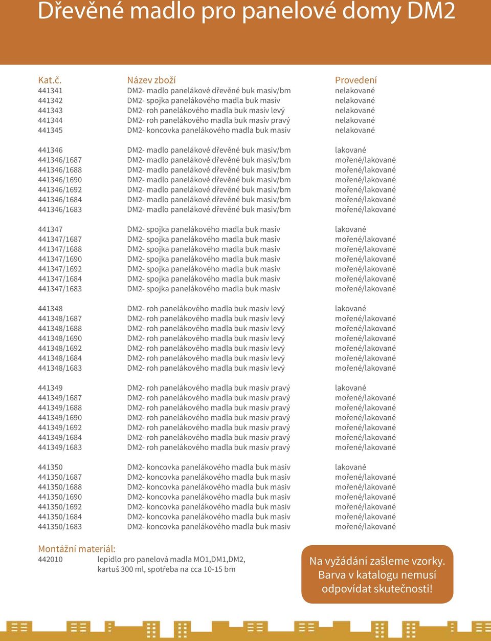 nelakované 441344 DM2- roh panelákového madla buk masiv pravý nelakované 441345 DM2- koncovka panelákového madla buk masiv nelakované 441346 DM2- madlo panelákové dřevěné buk masiv/bm lakované