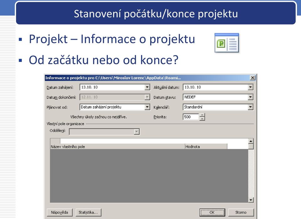 projektu Projekt