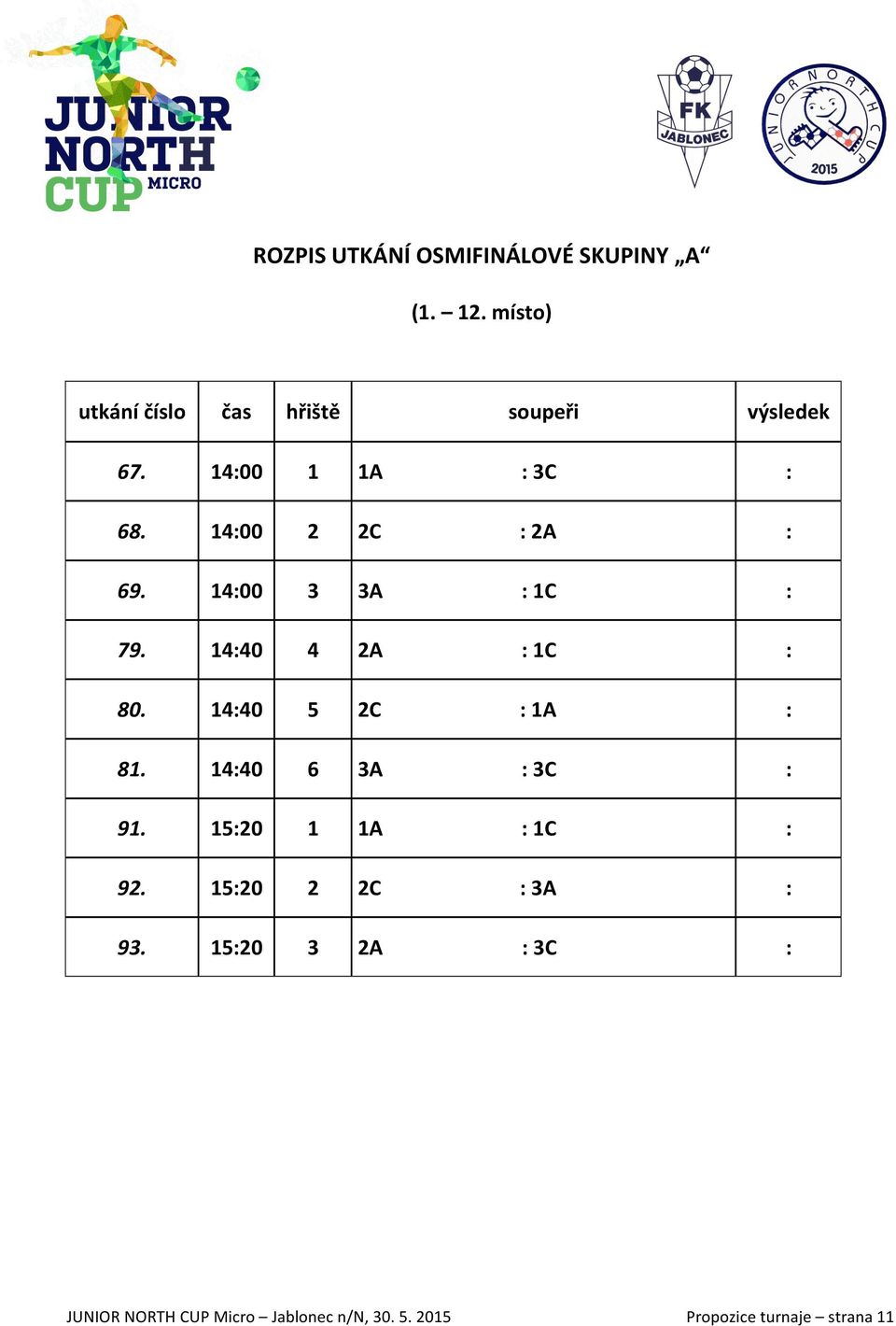 1400 2 2C 2A 69. 1400 3 3A 1C 79. 1440 4 2A 1C 80. 1440 5 2C 1A 81.
