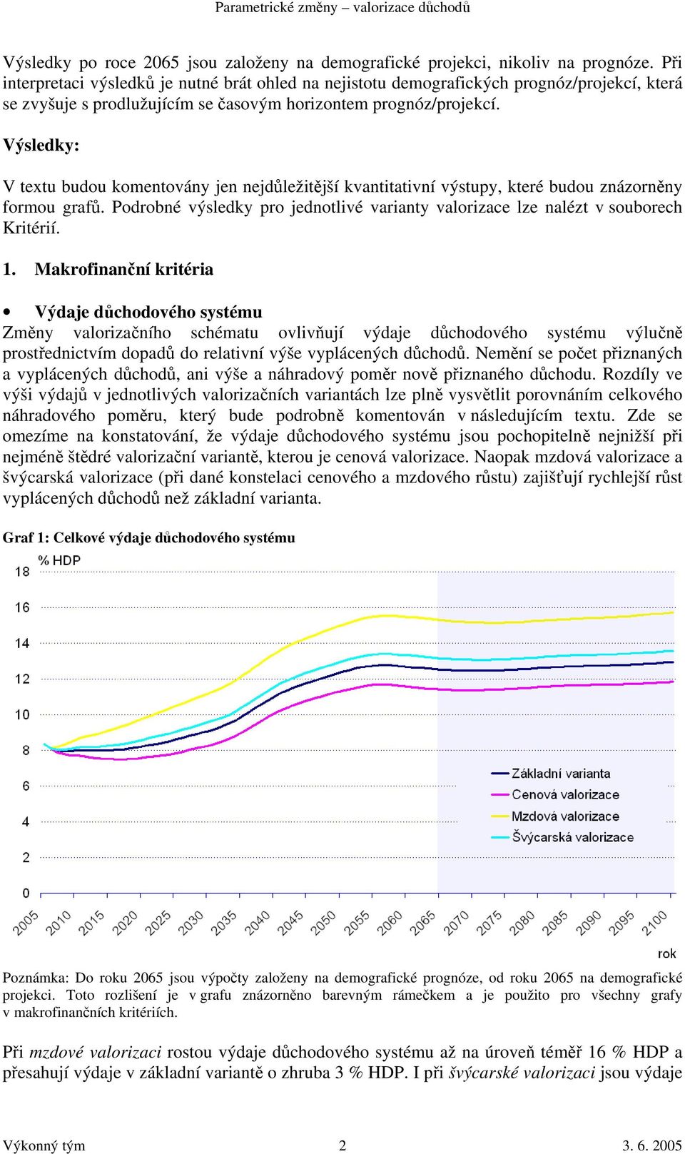 Výsledky: V textu budou komentovány jen nejdůležitější kvantitativní výstupy, které budou znázorněny formou grafů. Podrobné výsledky pro jednotlivé varianty valorizace lze nalézt v souborech Kritérií.