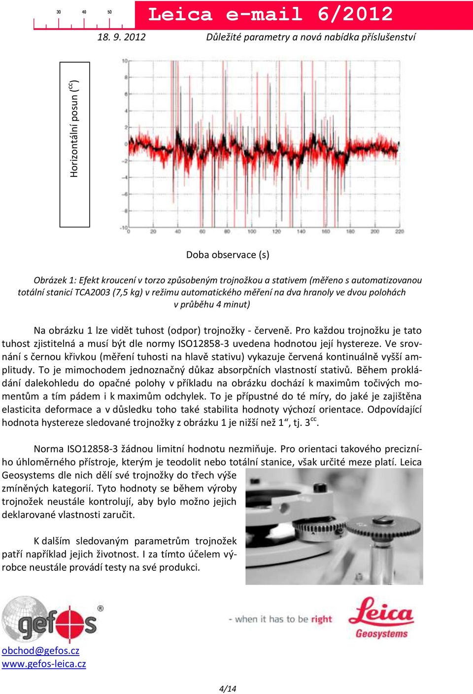 Pro každou trojnožku je tato tuhost zjistitelná a musí být dle normy ISO12858-3 uvedena hodnotou její hystereze.