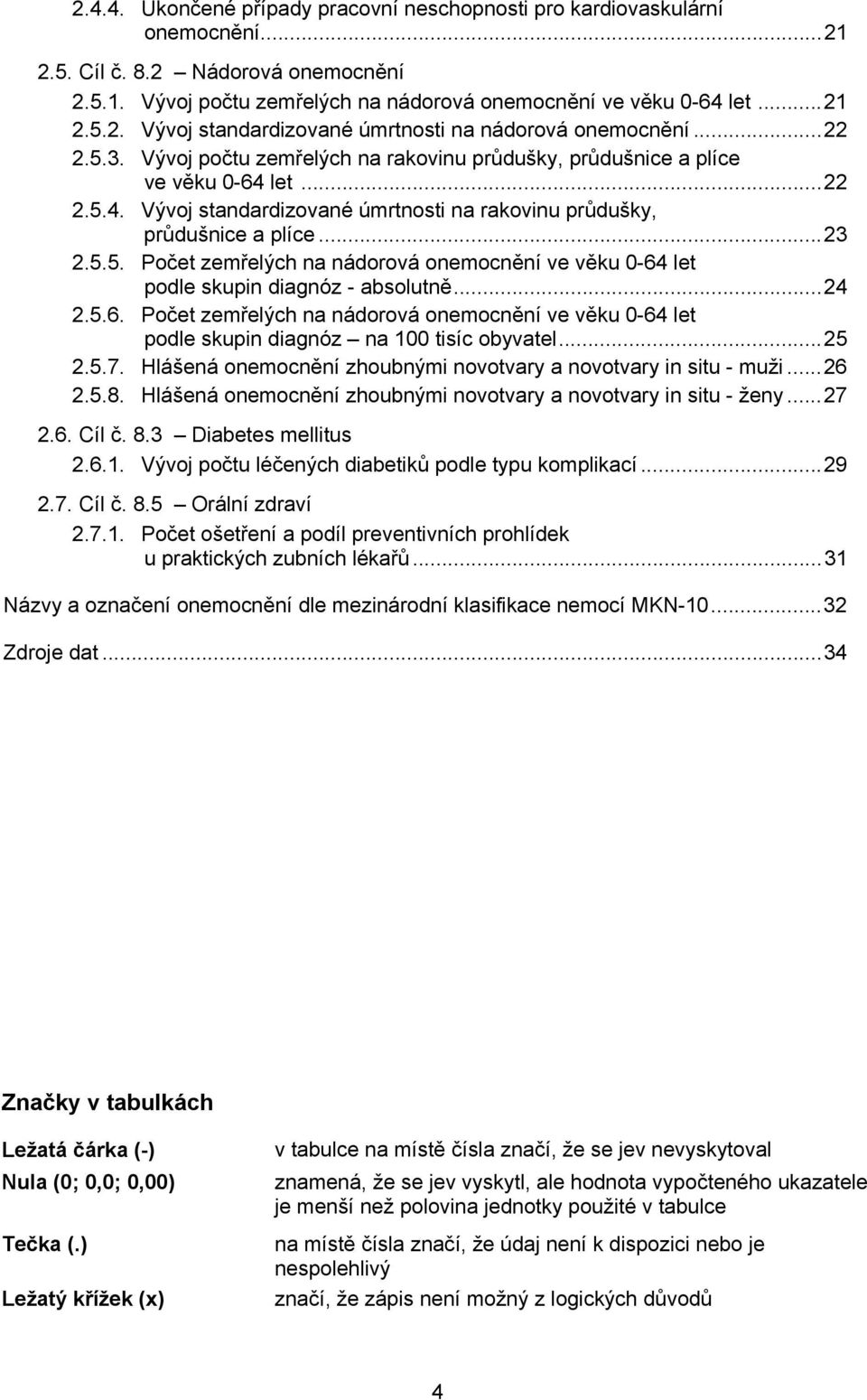 ..24 2.5.6. Počet zemřelých na nádorová onemocnění ve věku 0-64 let podle skupin diagnóz na 100 tisíc obyvatel...25 2.5.7. Hlášená onemocnění zhoubnými novotvary a novotvary in situ - muži...26 2.5.8.