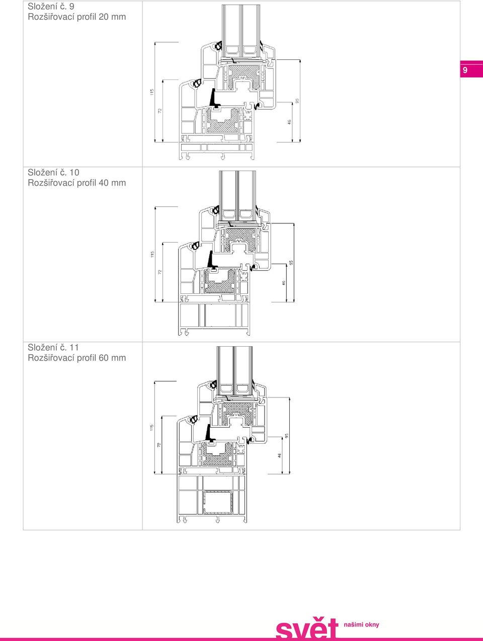10 Rozšiřovací profil 40 mm 
