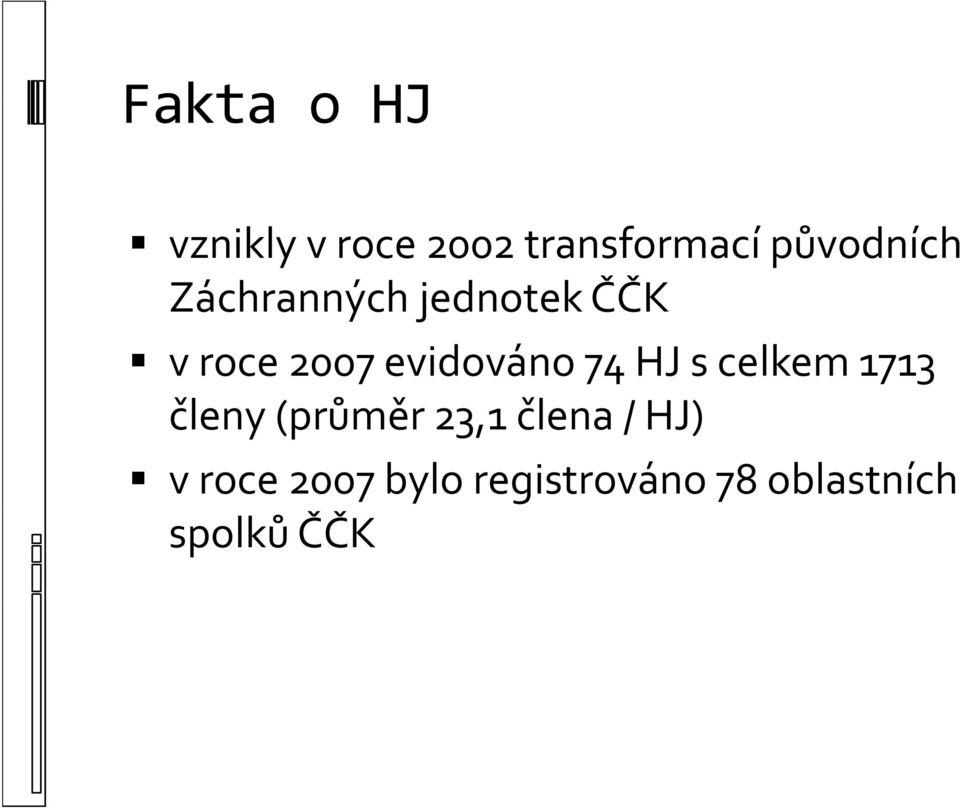 evidováno 74 HJ s celkem 1713 členy (průměr ů ě 23,1