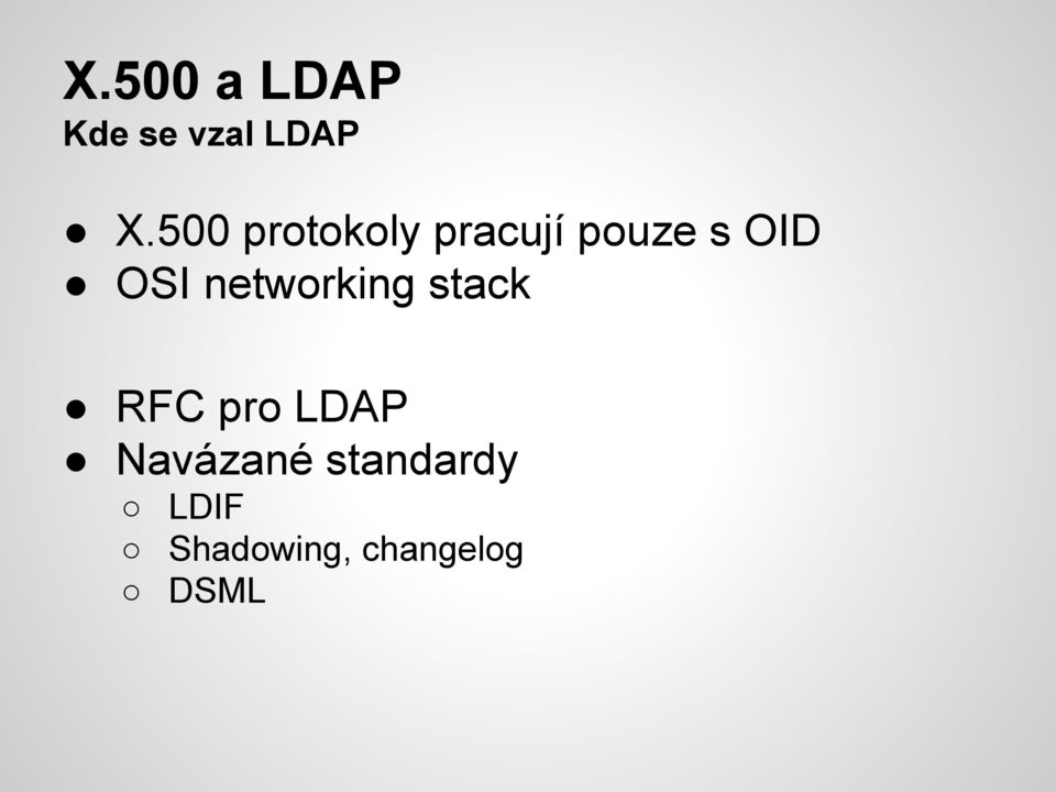 OSI networking stack RFC pro LDAP