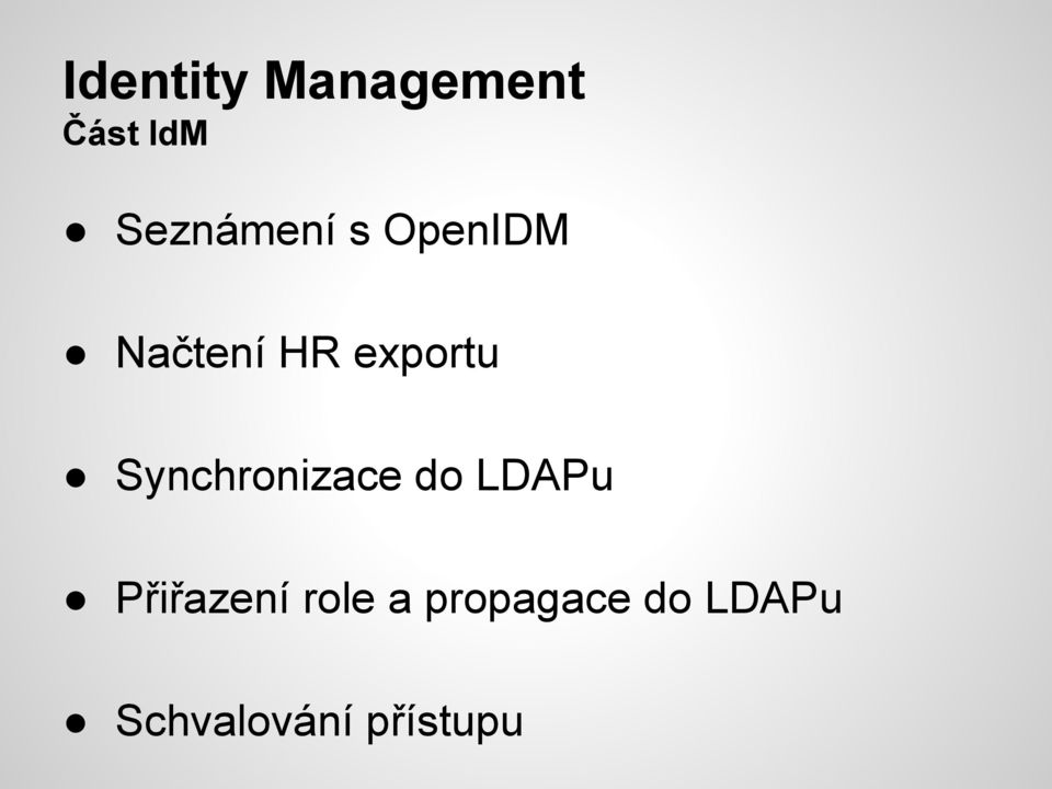 exportu Synchronizace do LDAPu