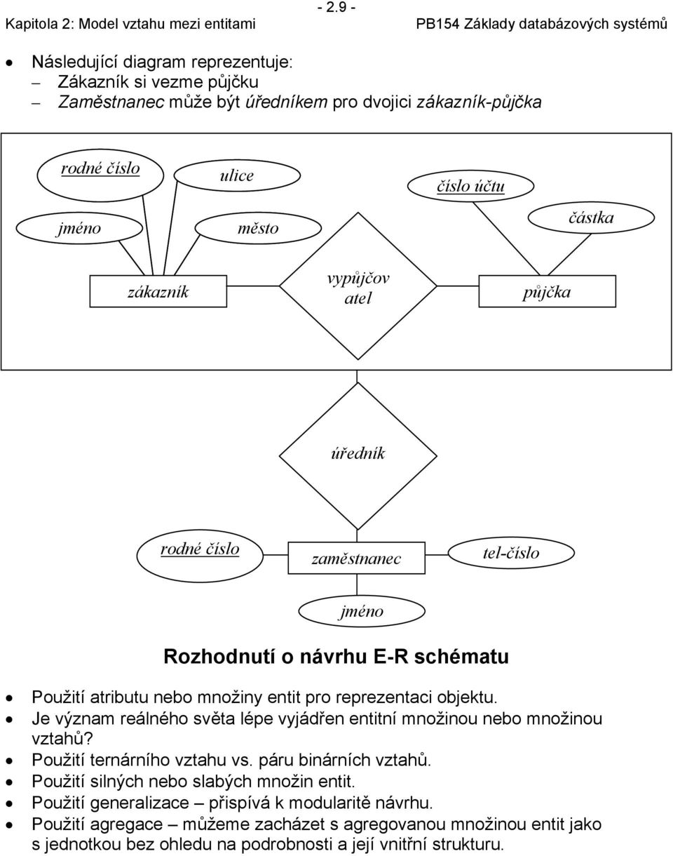 Je význam reálného světa lépe vyjádřen entitní množinou nebo množinou vztahů? Použití ternárního vztahu vs. páru binárních vztahů.