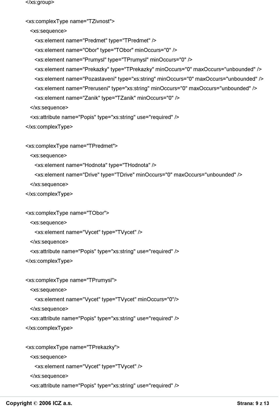 name="preruseni" type="xs:string" minoccurs="0" maxoccurs="unbounded" /> <xs:element name="zanik" type="tzanik" minoccurs="0" /> <xs:complextype name="tpredmet"> <xs:element name="hodnota"