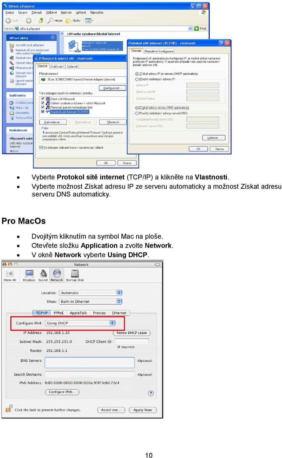 adresu serveru DNS automaticky.