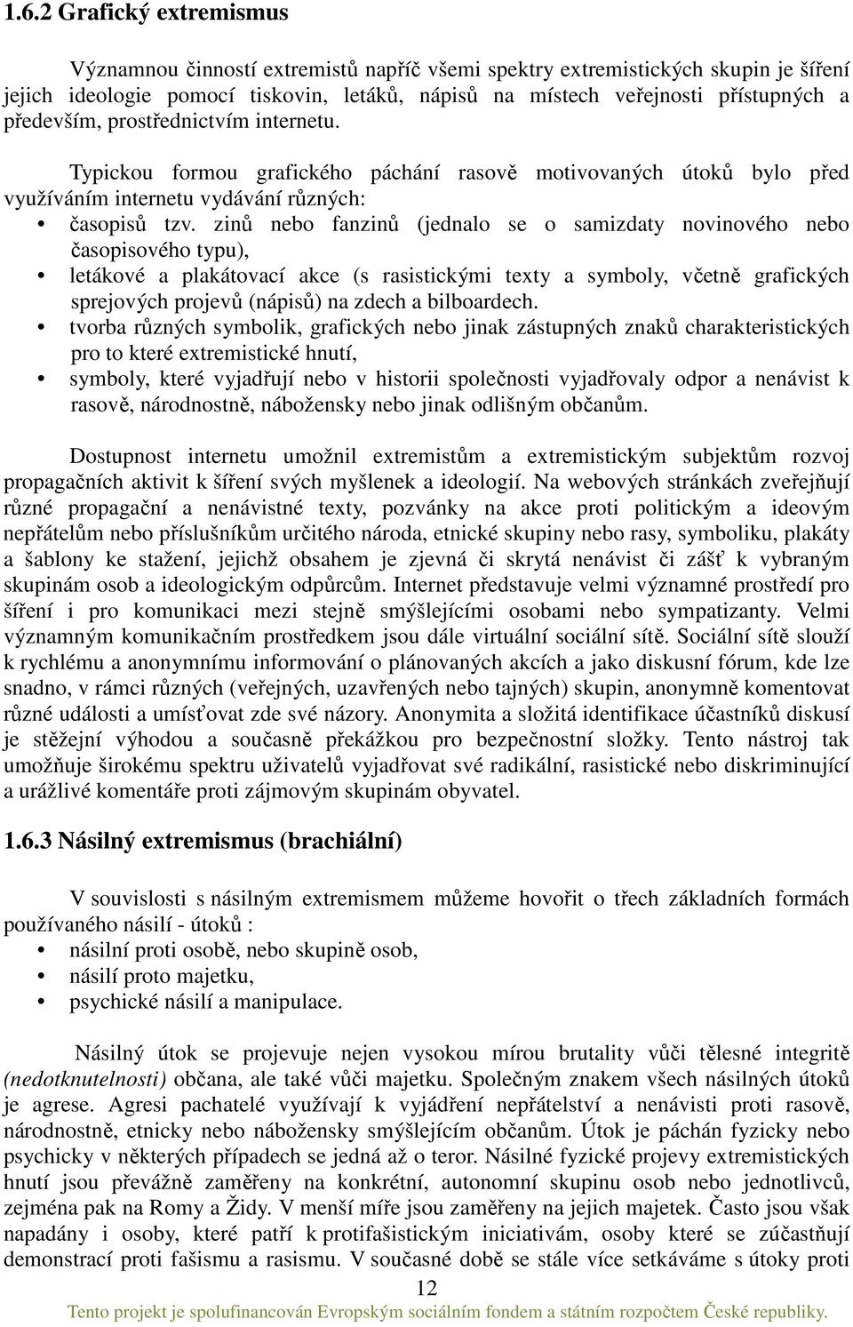 zinů nebo fanzinů (jednalo se o samizdaty novinového nebo časopisového typu), letákové a plakátovací akce (s rasistickými texty a symboly, včetně grafických sprejových projevů (nápisů) na zdech a