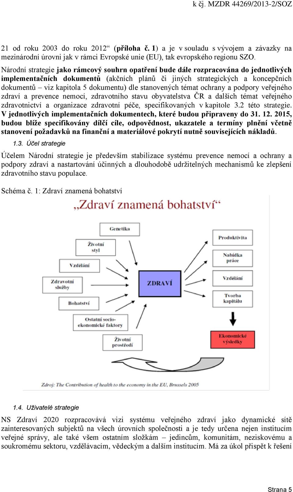 dokumentu) dle stanovených témat ochrany a podpory veřejného zdraví a prevence nemocí, zdravotního stavu obyvatelstva ČR a dalších témat veřejného zdravotnictví a organizace zdravotní péče,