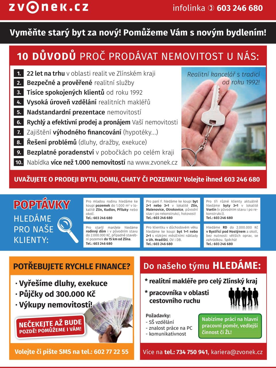 Rychlý a efektivní prodej a pronájem Vaší nemovitosti 7. Zajištění výhodného financování (hypotéky...) 8. Řešení problémů (dluhy, dražby, exekuce) 9.