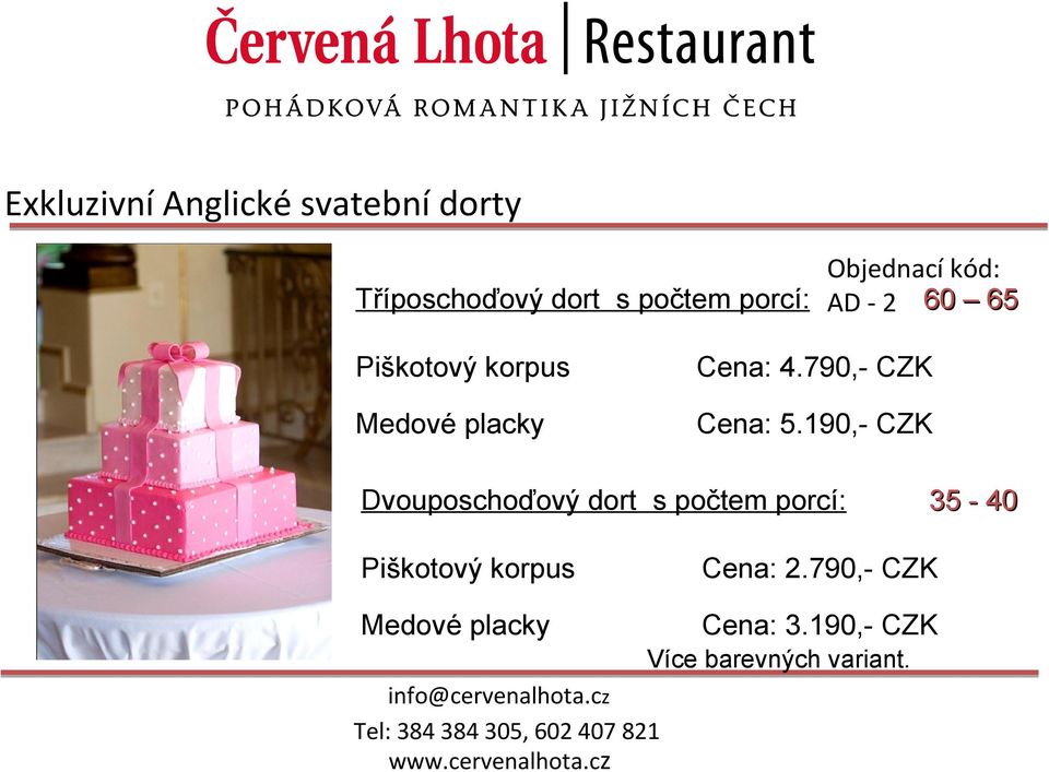 počtem porcí: 35-40 Cena: 2.