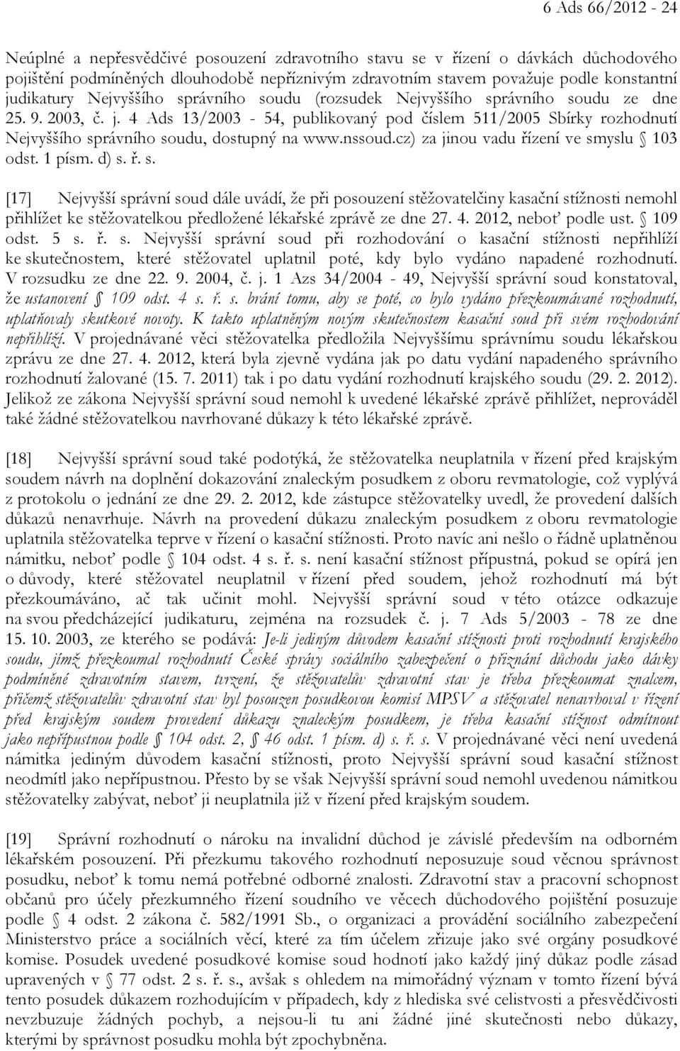 4 Ads 13/2003-54, publikovaný pod číslem 511/2005 Sbírky rozhodnutí Nejvyššího sp